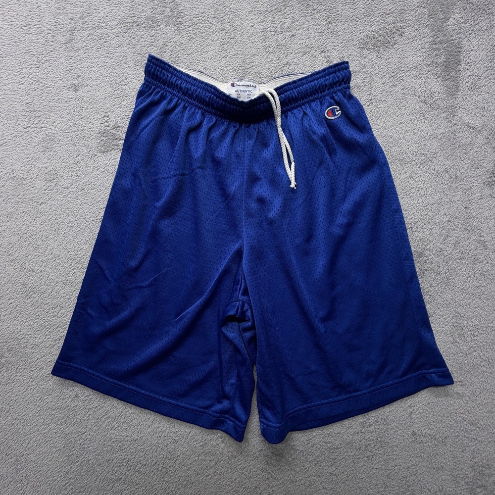 Champion Authentic Shorts Mens Small Blue Mesh Athletic‎ Basketball Gym Training
